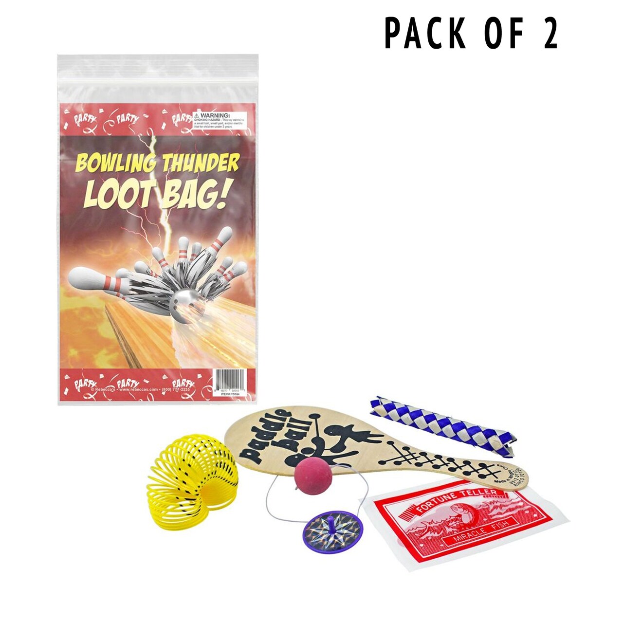 Bowling Thunder Loot Bag | Party Supplies 6 x 10 inch easy open | Raheev®